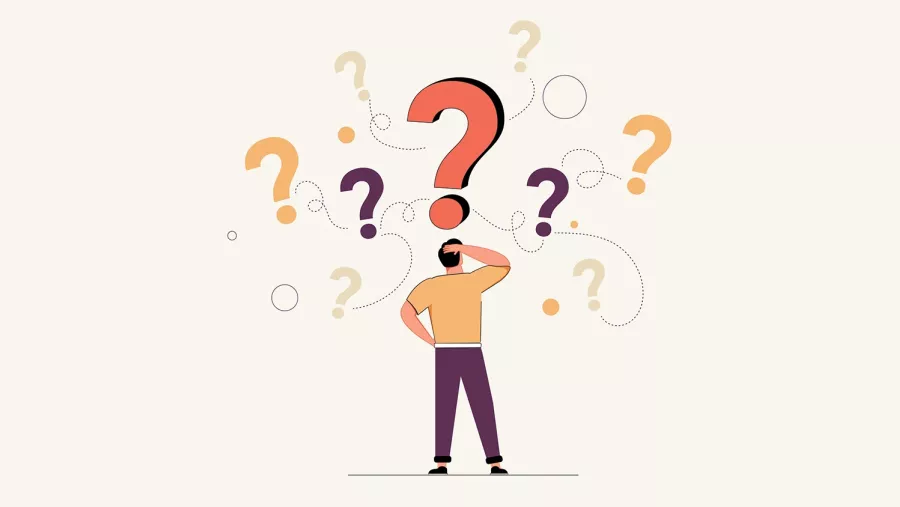 graphic of a man with question marks around his head