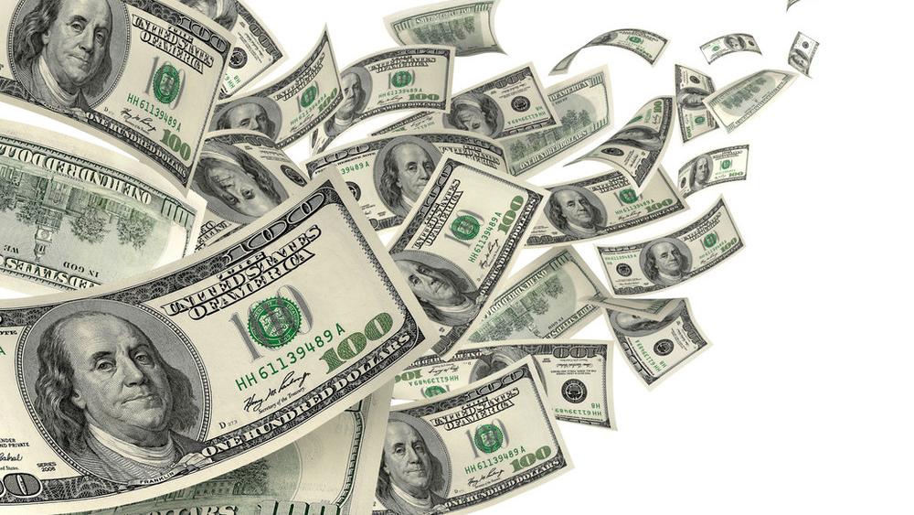 money blowing in the wind
