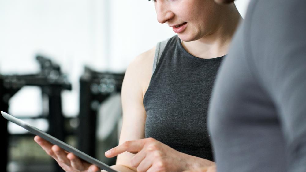 couple looking at phone
