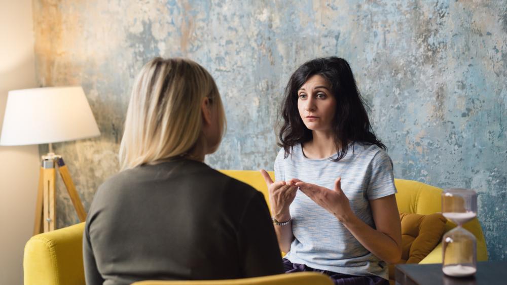 Women talking in therapy