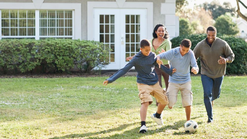 family exercising